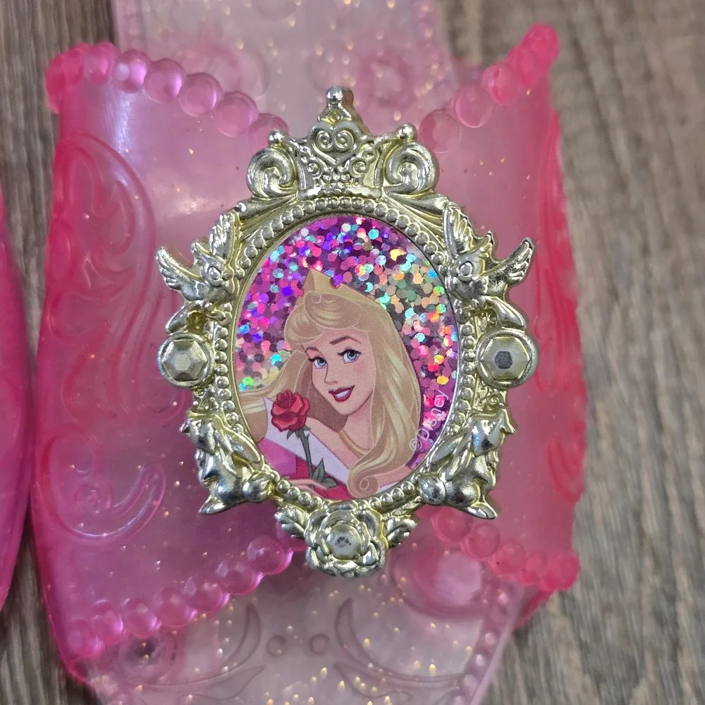 Disney Princess Aurora Sleeping Beauty Dress Up Shoes Girls OS Pink Glitter